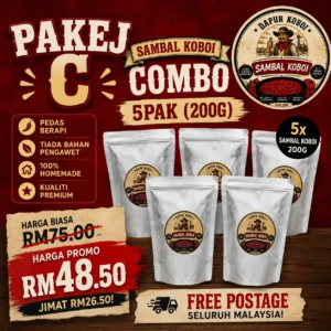 PAKEJ C SAMBAL KOBOI COMBO 5PAK 200g